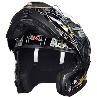GXT正品 機車雙鏡片頭盔 揭面安全帽 加厚保暖冬季 防霧防曬防摔騎行男女 四季頭盔