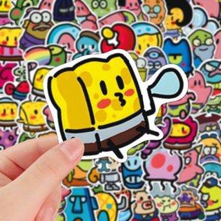 【全場滿99出貨】200張新款ins風卡通oldschool貼紙可愛海綿寶寶手帳手機diy裝飾貼