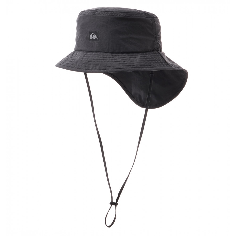 QUIKSILVER - UV FISHING HAT 男款 戶外防潑水運動帽 漁夫帽 遮陽帽 衝浪帽 登山帽 黑色
