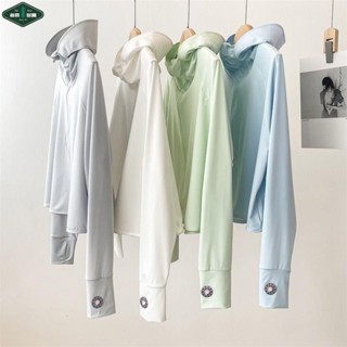 臺灣-熱銷 防紫外線防嗮曬服 防曬服 戶外薄外套 遮陽服焦夏upf50防曬衣帶帽子連帽透氣薄款夏季防曬服短外套冰絲防曬衫