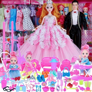 換裝芭比娃娃套裝女孩兒童大禮盒洋娃娃公主婚紗別墅玩具生日禮物【小老虎】