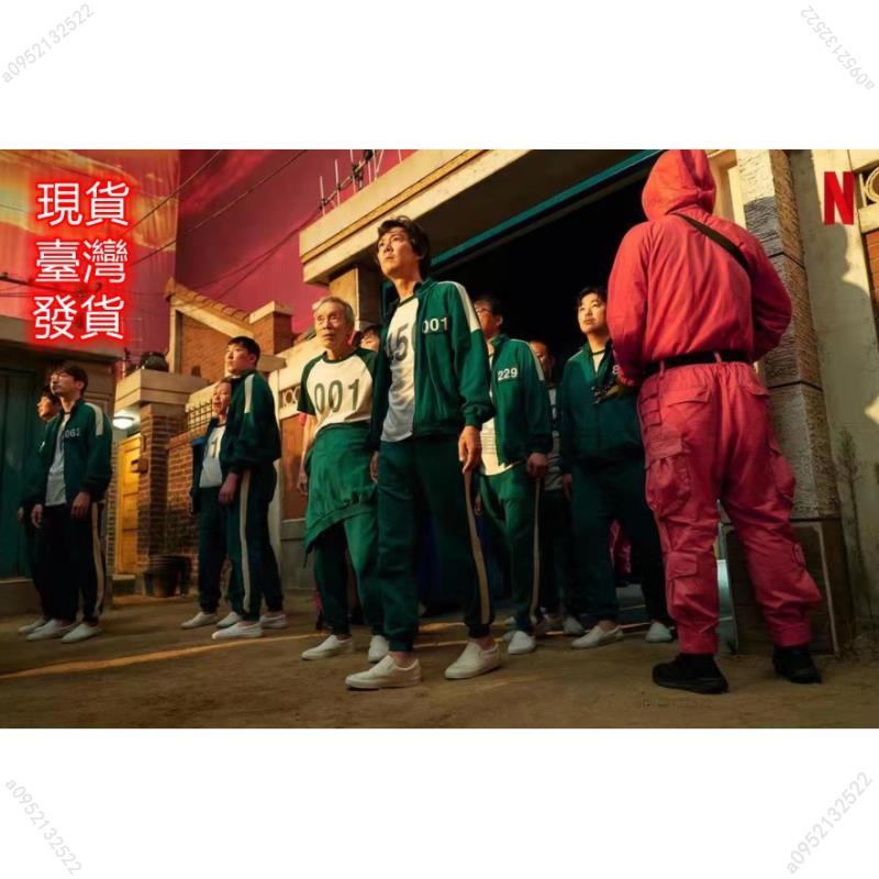 🚚 兒童成人魷魚遊戲衣服魷魚連體衣衣服+面具+手套+腰帶萬聖節變裝派對裝扮聖誕節尾牙活動春酒遊街運動木頭人BOSS