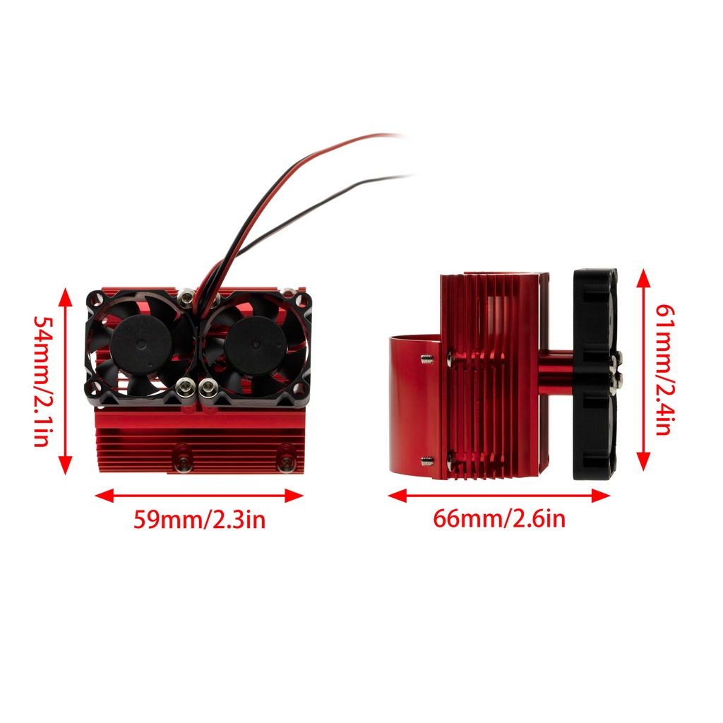 A.Traxxas SUMMIT大S E-REVO大E 馬達散熱器雙風扇 41-43MM電機散熱塔塔