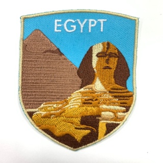 【A-ONE】埃及 金字塔 人面獅身 地標刺繡徽章 INS打卡地標胸章 立體繡貼 裝飾貼 繡片貼 燙布貼紙
