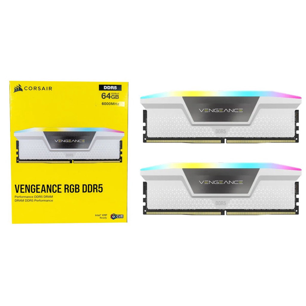 Corsair VENGEANCE RGB 64GB (2x32) DDR5-6000 記憶體 (白色)(平行進口)