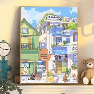 【客製化】diy數字油畫掛畫客廳手繪手工減壓填色油彩畫房間裝飾物品裝飾畫車車 星海