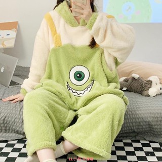 【熱賣新品】居家服睡衣2023秋冬新款連身長毛絨睡衣女可愛卡通加厚連帽家居服