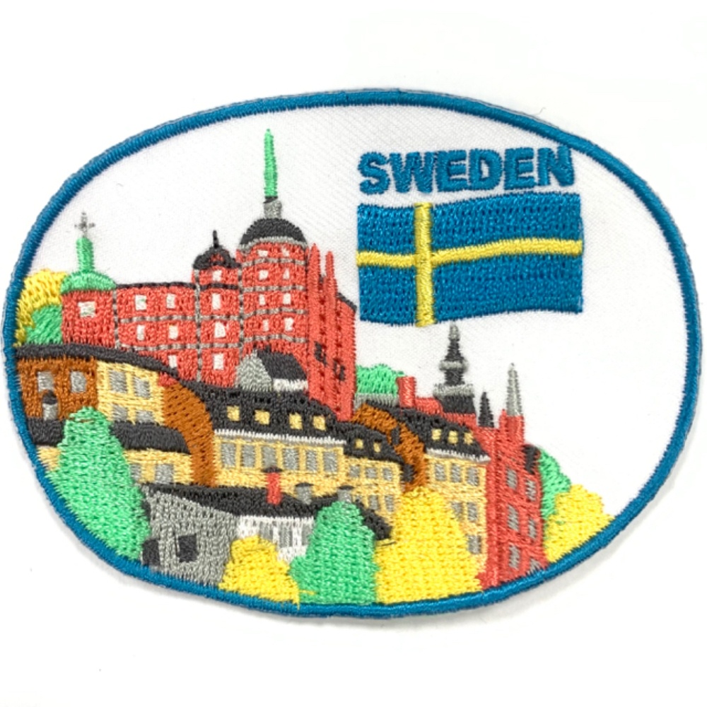 【A-ONE】瑞典 斯德哥爾摩 景點 電繡背膠補丁 袖標INS打卡地標 布標 布貼 補丁 貼布繡 臂章