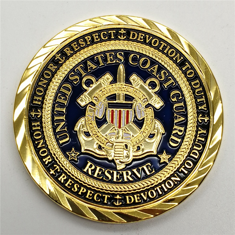 美國榮耀徽章海岸衛隊紀念章金幣 外國軍迷收藏硬幣海軍潛艇金幣