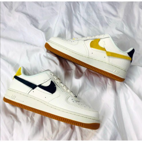 Nike Air Force 1 黑白黃 鴛鴦 斷勾 增高 滑板鞋 男女鞋 BV0740-101正品 現貨