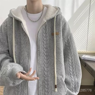 【優選好物】羊羔毛外套男款冬季加絨加厚潮牌高階感巴洛剋衛衣法式情侶裝夾剋 BEQ1