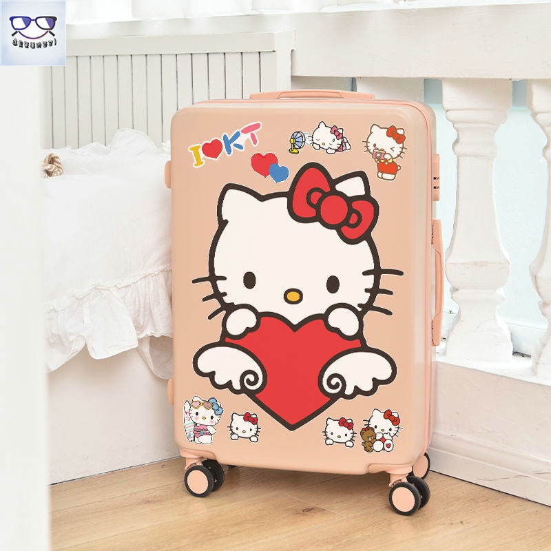 貼紙 卡通可愛kitty貓開學行李箱 拉桿箱 旅行箱 貼紙 房間墻壁裝飾貼防水