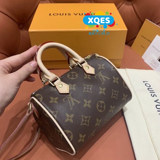 小柒二手 LV 路易威登 Monogram Nano Speedy 經典老花迷你 枕頭包 肩背包 斜背包 M61252