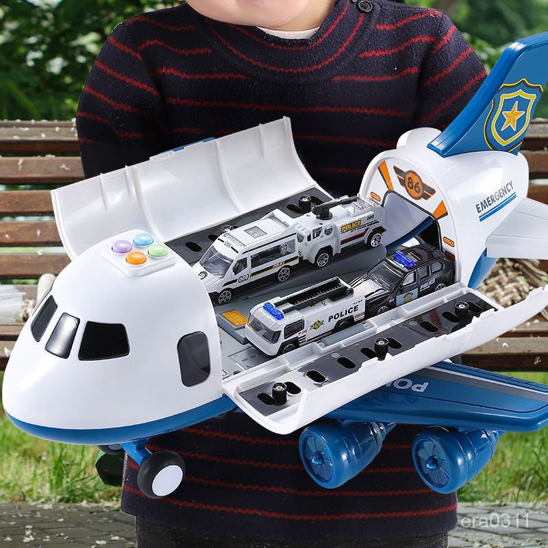 ✨免運✨玩具車禮盒變形收納大飛機兒童玩具智力開髮男女6嵗男童早敎飛機 ITFT
