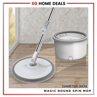 Magic 360° Spin Round Microfiber Mop With 2L Bucket Adjustab