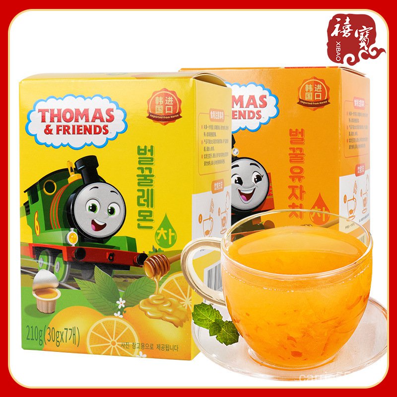 韓國託馬斯&amp;朋友小火車蜂蜜柚子茶蜂蜜檸檬茶210g泡水喝衝泡飲品