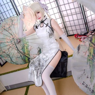 免運🔥穹妹cos服緣之空春日野穹旗袍假發扇子cos 角色扮演 二次元cosplay全套御姐服裝套裝 改良旗袍古裝表演服女