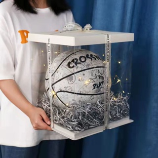 交換禮物盒💯裝籃球的禮盒 網紅ins籃球包裝盒 正方形透明禮物盒 生日禮物禮品盒 禮物盒透明 禮品盒 網紅禮盒 生日禮盒