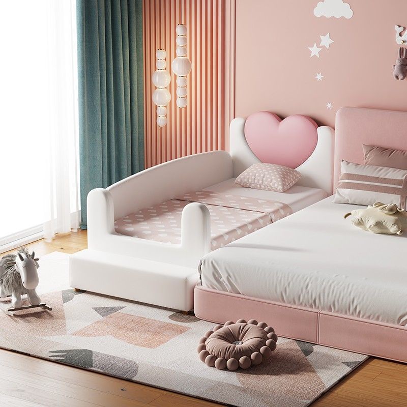 拼接床 邊床 鏈接床 實木拼接床兒童床帶護欄小床嬰兒寶寶女孩公主床單人床加寬