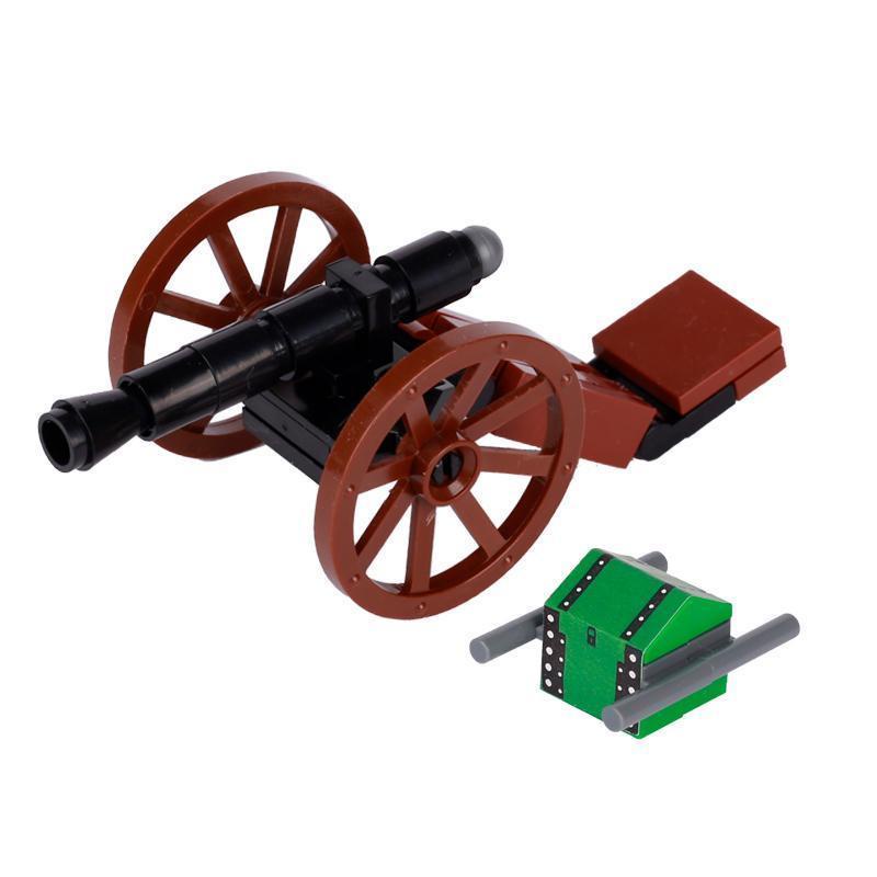 MOC中古南北戰爭拿破崙火炮武器人仔模型小顆粒拼插積木兼容樂高