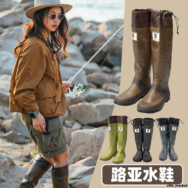 雨靴 雨鞋 橡膠雨鞋女士釣魚水鞋戶外露營防滑水靴野鳥協會日本雨靴趕海膠鞋 雨鞋套