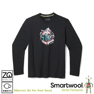 【SmartWool 美國 塗鴉長Tee《Go Far Feel Good 丹佛 黑》】SW017154/排汗衣/機能衣
