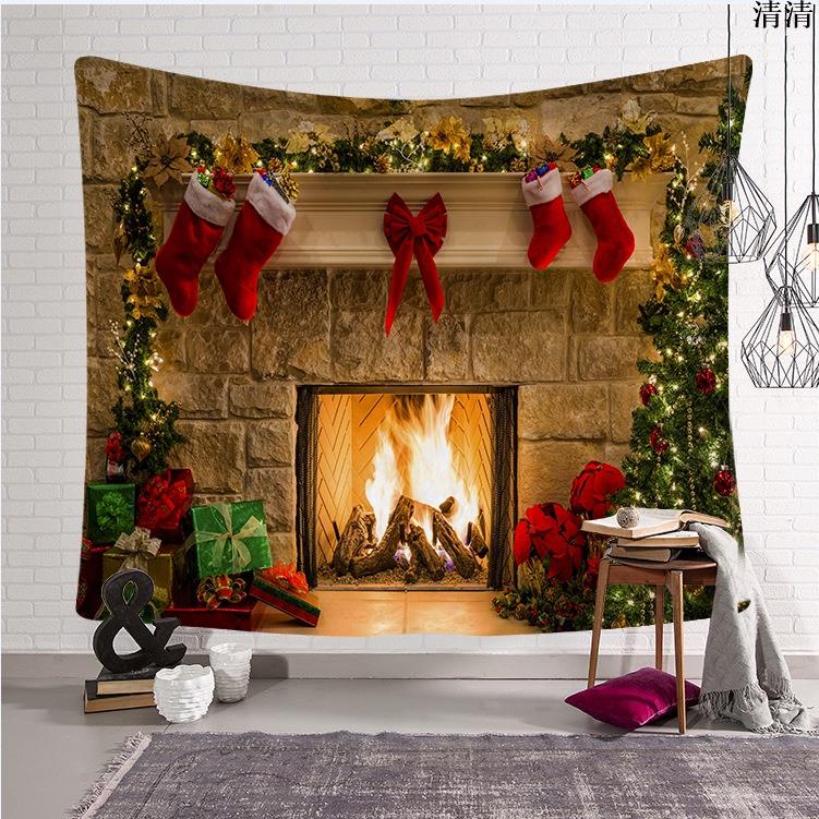 聖誕掛布聖誕節裝飾布聖誕襪聖誕樹節日裝飾藝術牆生活壁畫壁掛家居布簾掛畫裝飾掛毯壁毯居家牆布風水掛布掛簾清清