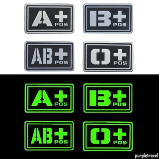 【新款】血型 PVC 貼片軍事戰術在黑暗中發光鉤貼片 A+ B+ O+ AB+ 正 A-B O AB NEG 負士氣徽章