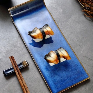 #壽司盤點心盤# 北歐創意長方形陶瓷平盤壽司盤面包平板盤刺身盤蛋糕盤子擺盤托盤