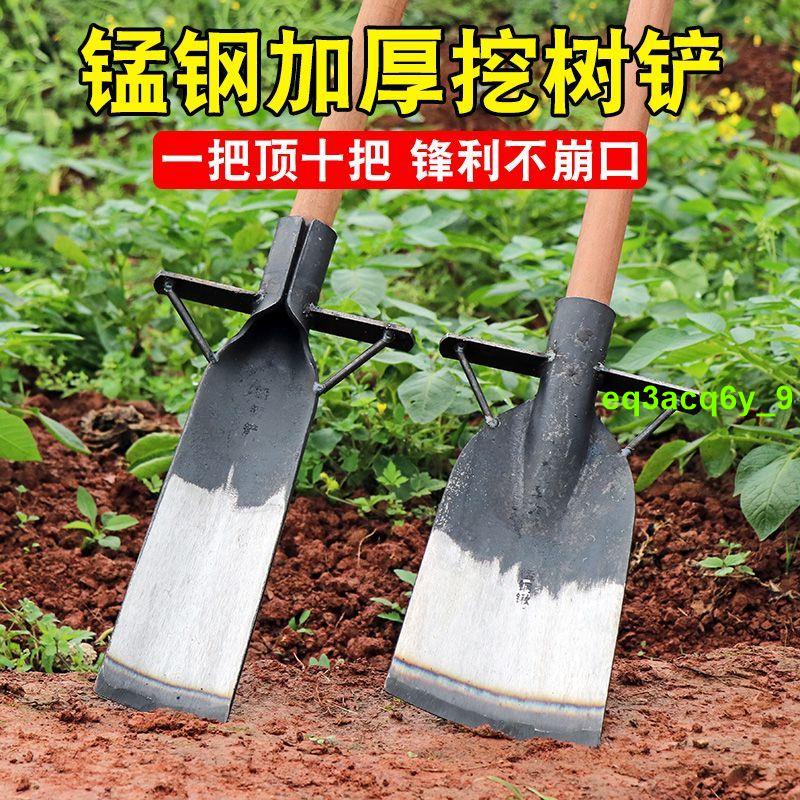 *新上市*挖樹鏟錳鋼鐵鍬農用洛陽鐵鏟戶外起苗專用工具挖樹根鍛打移樹神器