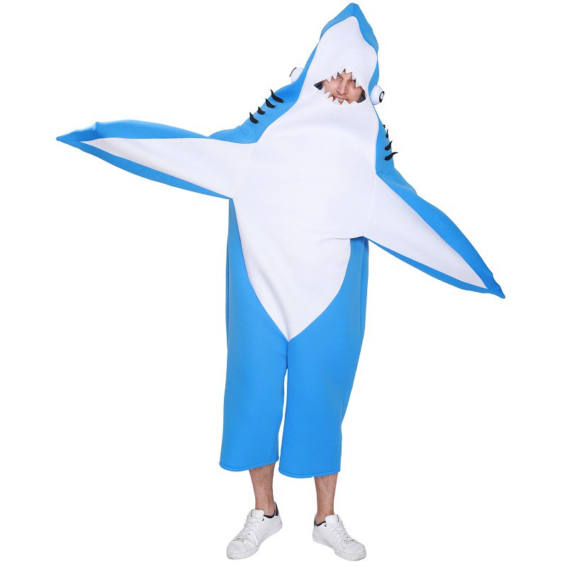 【熱賣】萬聖節人氣搞笑鯊魚裝Cosplay 舞臺表演服 變裝派對服裝 夜市游行節日搞笑卡通服飾萬圣節鯊魚服飾 禮物