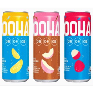 OOHA 氣泡飲 荔枝乳酸 柚子海鹽 水蜜桃烏龍 檸檬蜂蜜 易開罐 330ml 24入 ✨５％蝦幣回饋✨
