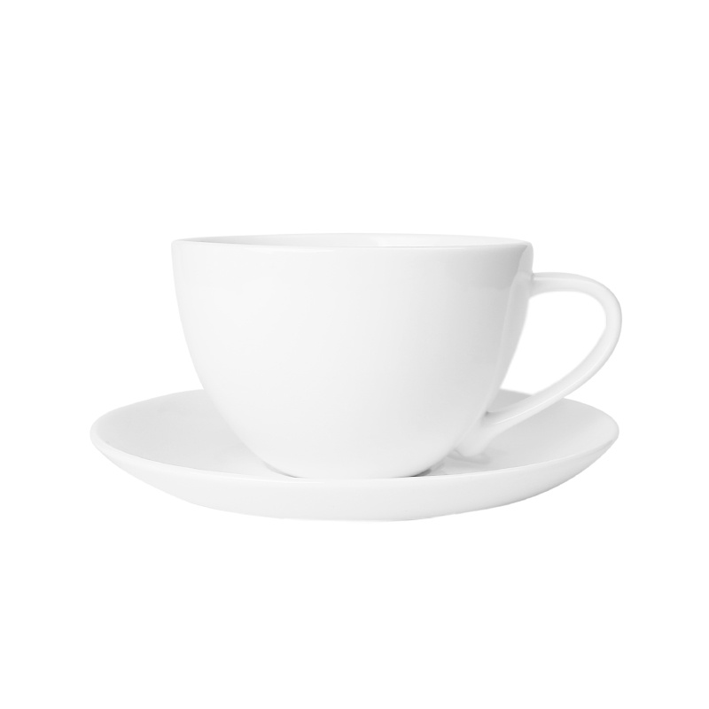 【現貨】簡約骨瓷咖啡杯訂製純白歐式杯碟意式拿鐵拉花陶瓷小奢華茶杯雀巢 咖啡角落 家用商用