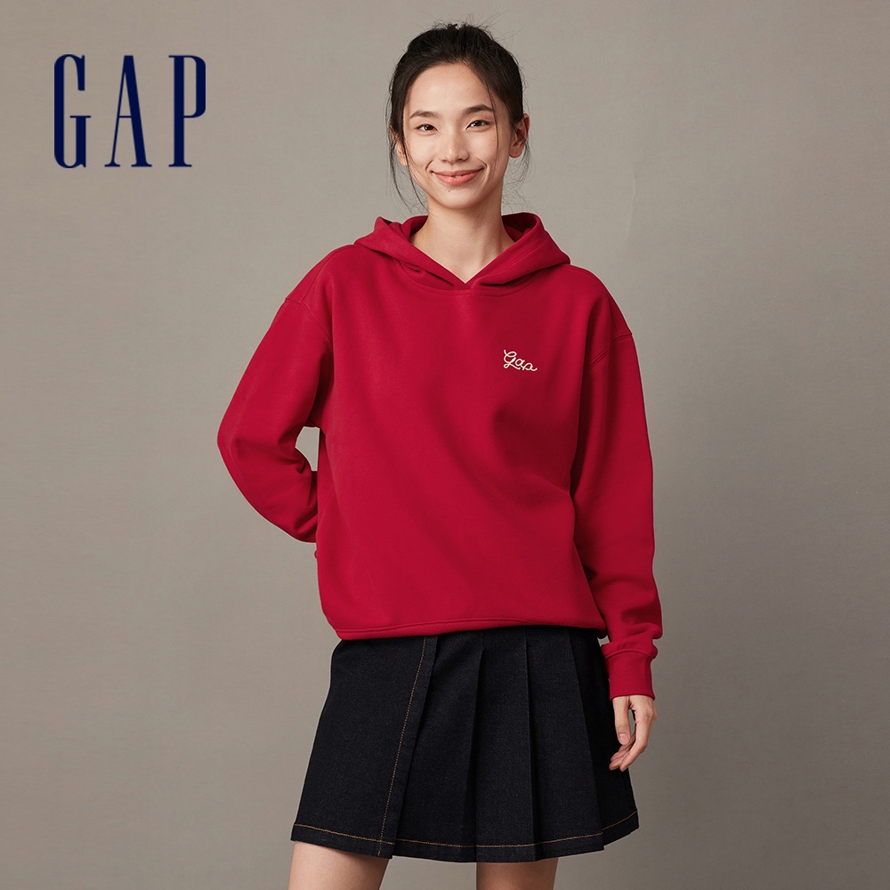 Gap 女裝 Logo帽T-紅色(841068)