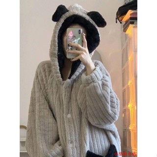 小葉的小店珊瑚絨睡袍女冬季甜美加厚新款長款睡裙法蘭絨睡衣女可外穿家居服