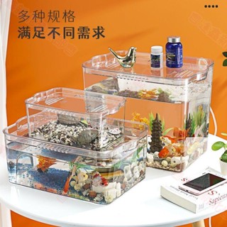新北出貨♕小魚缸小魚缸 套組 小魚缸造景水族箱 迷你魚缸造景迷你水族箱鬥魚缸亞克力魚缸塑膠魚缸生態魚缸家用水族箱透
