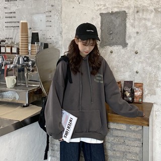 【Sweet Oversize】秋冬季加絨衛衣女新款韓版潮寬鬆學生ins超火的原宿風外套上衣服