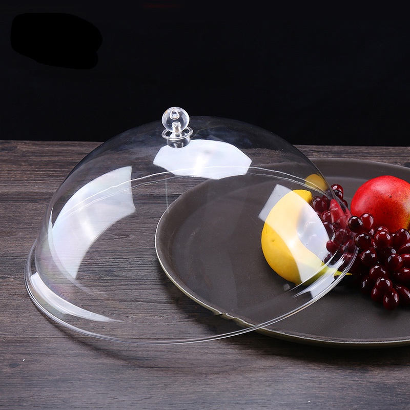 新品 PC亞剋力透明食物罩防塵罩圓形塑料菜罩蛋糕蓋果盤蓋點心蓋餐蓋 CJHR