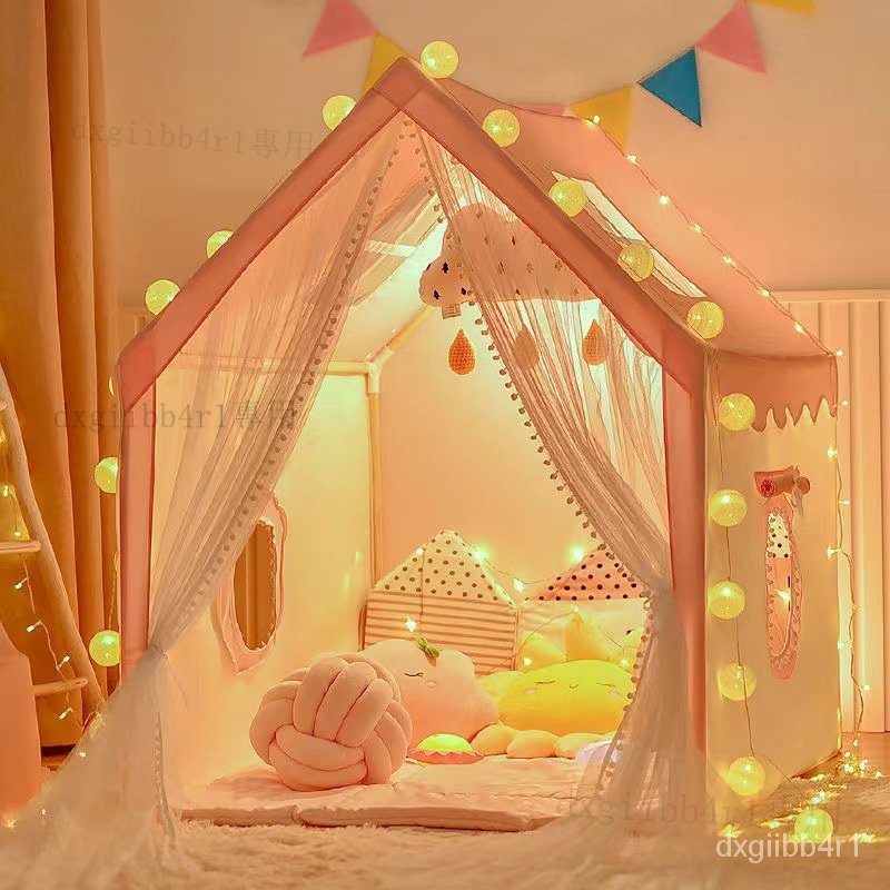 室內帳篷兒童帳篷男女孩城堡遊戲屋睡覺床風小房子傢用可一件代髮