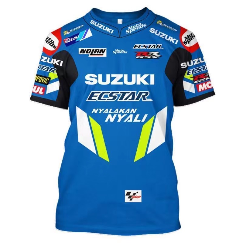 新品⭐SUZUKI Moto GP 鈴木賽車服摩托車騎行短袖速乾透氣鈴木摩托車 t 卹男1125