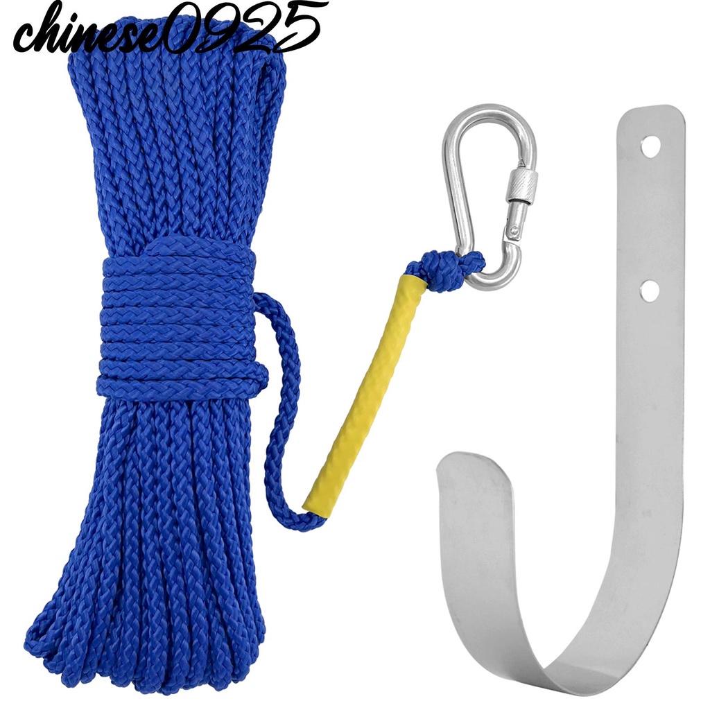 藍色/橙色/白色雙編尼龍繩+彈簧鉤+救生圈、浮筒掛鉤套裝船用配件