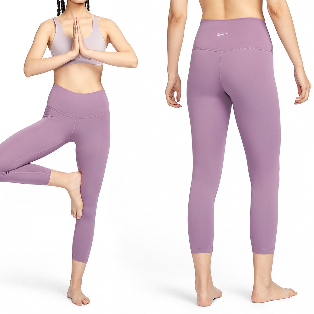 NIKE 耐吉】緊身褲Yoga 7/8 Leggings 高腰黑吸濕快乾瑜珈內搭運動(DM7024-010) - momo購物網-  好評推薦-2024年2月