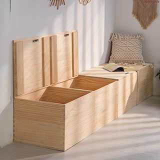 實木儲物箱 收納箱 榻榻米木箱子拼床儲物箱實木收納箱可坐床箱大號整理箱高箱床定制