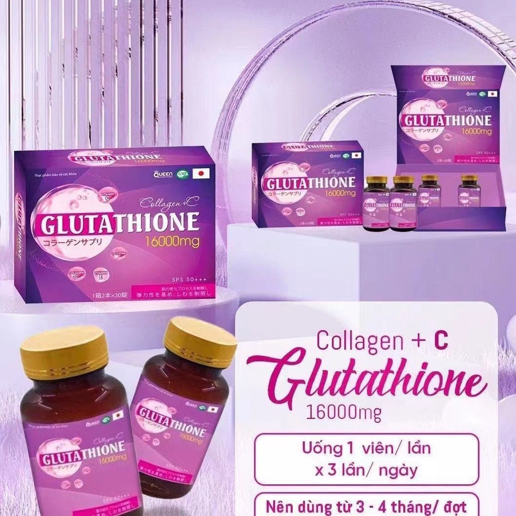 👍 Vien uong dep da GLUIATHITONE 16000mg 1 hop gom 2 lo