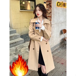 【七分瘦】韓系夾棉加厚風衣外套女裝氣質小個子高級感年休閒英倫風