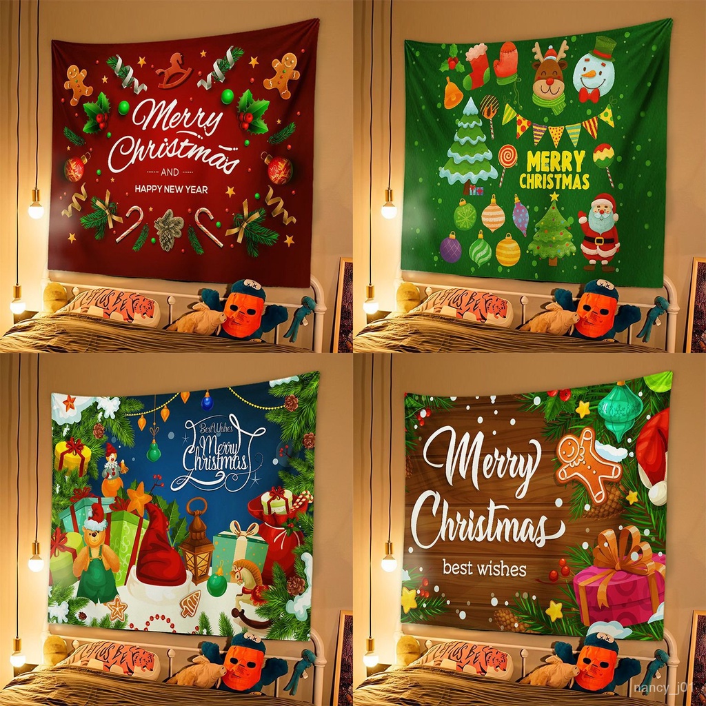 優選好貨 聖誕節聖誕掛毯背景背景墻裝飾聖誕樹掛佈Christmas佈置 OBZU