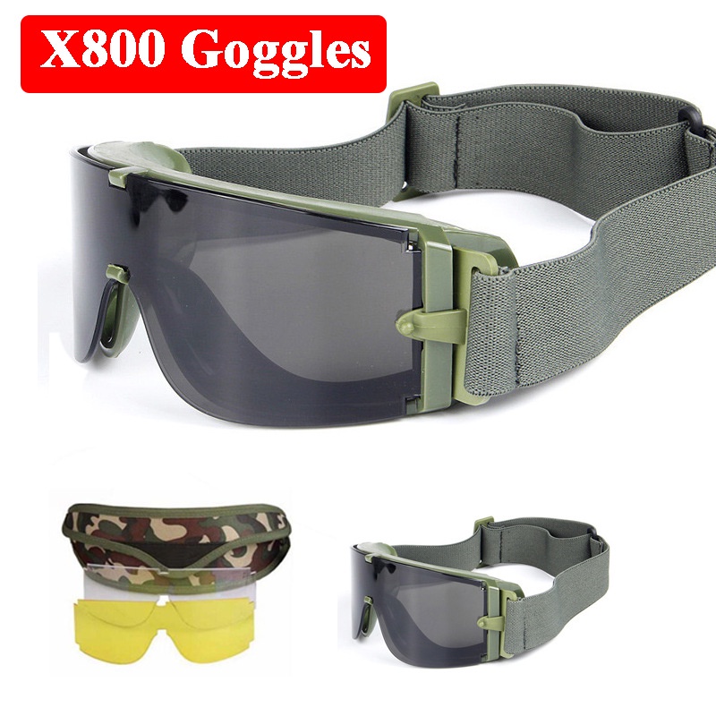 爆款戶外戰術眼鏡 美軍迷彩X800風鏡 防風防彈抗衝擊眼鏡