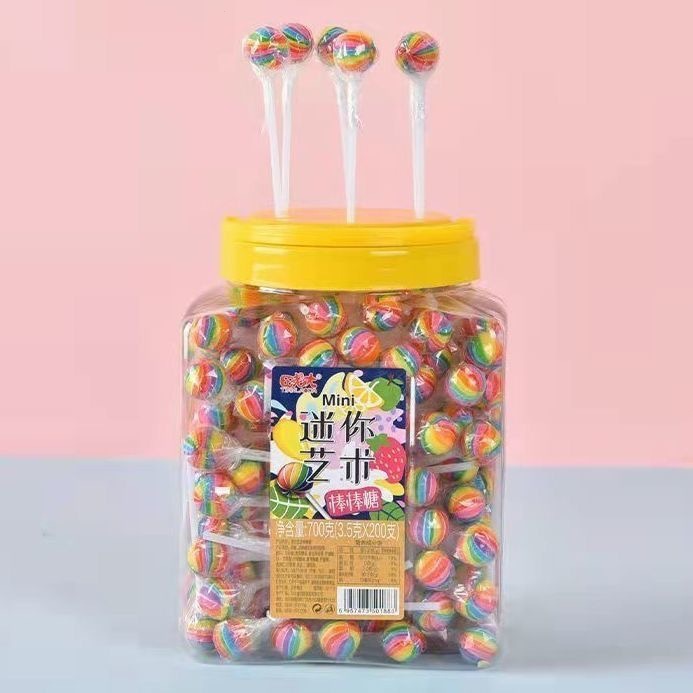 【吖米吖米】彩虹糖彩虹棒棒糖 迷你 迷你棒棒糖 彩虹棒棒糖  糖果零食