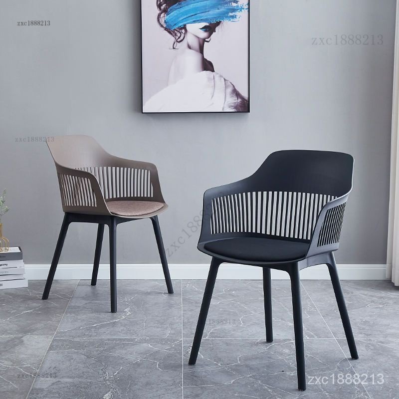 🔥免運下殺🔥伊姆斯扶手椅子創意時尚現代簡約個性藝術凳子塑料靠背椅北歐餐椅 ALXW
