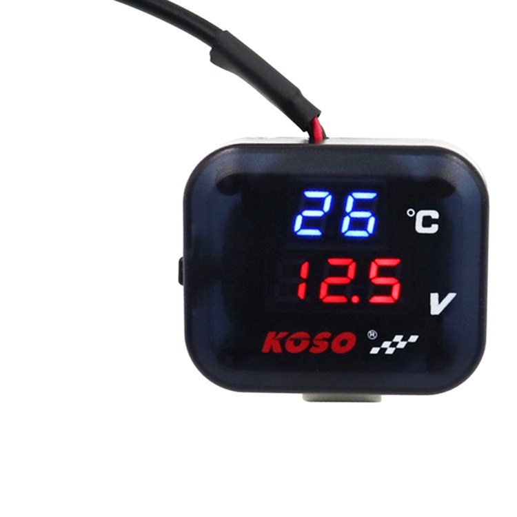 台灣熱賣儀表 多功能KOSO溫度表電壓表USB充電三合一防水錶 機車通用改裝 配件